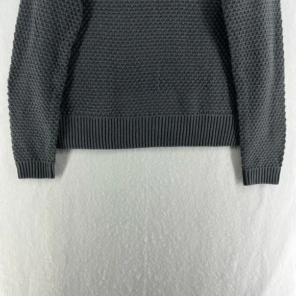Gap Sweater Women's Sz Small Gray Crew Neck Knit Ribbed Trim Textured Pullover - Picture 7 of 13
